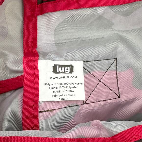 Lug Puddle Jumper Carry All Travel Tote Bag Pink Brown Camo Print 14X15X7 - Picture 7 of 8